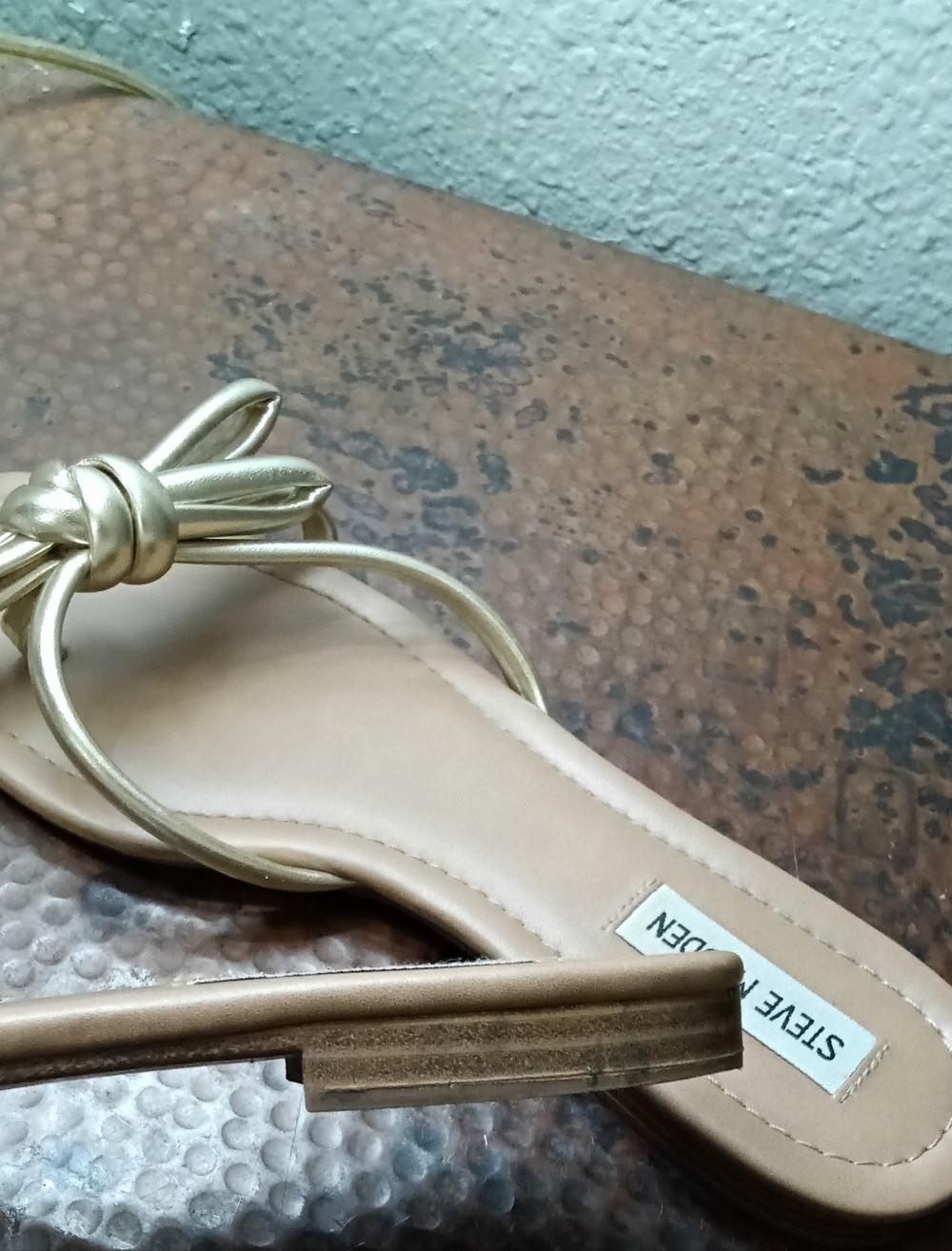 Steve Madden Sz. 8.5 Maura Square Toe Knotted Strap Flat Sandal - Picture 12 of 15